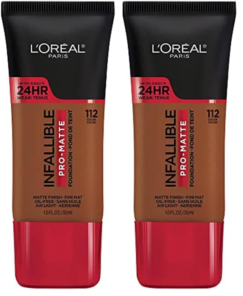 L'Oreal Paris Cosmetics Makeup Infallible Pro-Matte Liquid Longwear Foundation, Cocoa, 1 fl oz (Pack of 2)