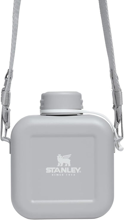 Stanley Next x Nature Canteen 25 oz | Lightweight Stainless Steel Water Bottle with Adjustable Strap & Tethered Lid | BPA-Free | Ash