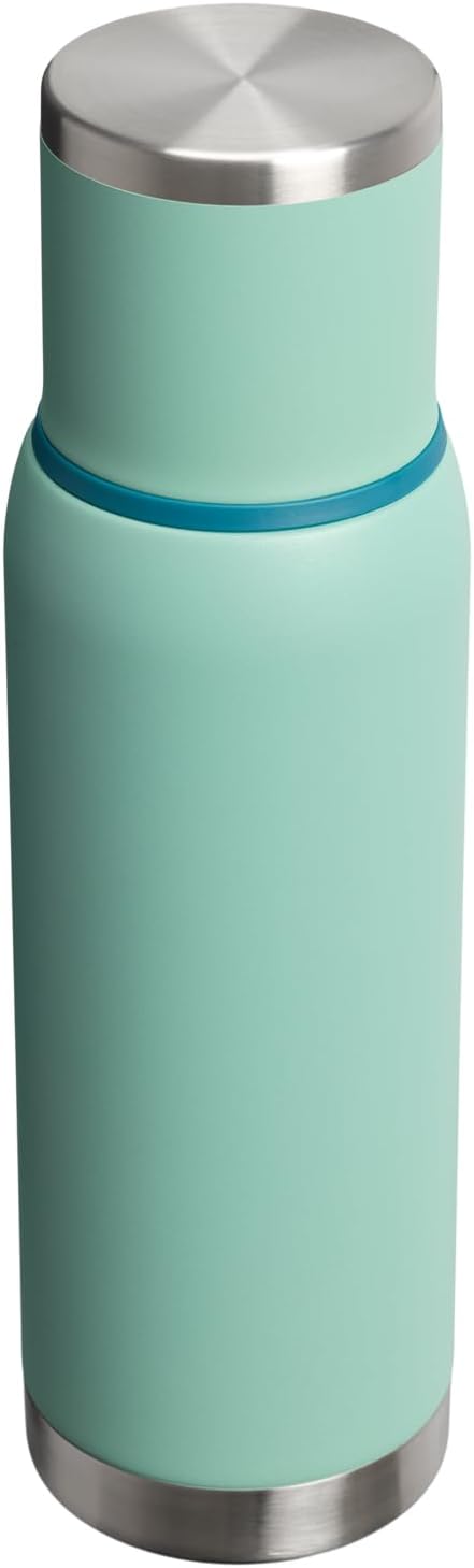 Stanley Adventure-To-Go Vacuum Bottle 1.1 qt | Wide Mouth with Leakproof Cup Lid | Keep Drinks Hot or Cold | Packable for Travel | Insulated Stainless Steel Thermal Bottle | BPA-Free | Spring Green
