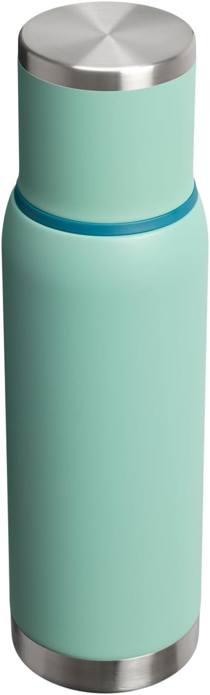 Stanley Adventure-To-Go Vacuum Bottle 1.1 qt | Wide Mouth with Leakproof Cup Lid | Keep Drinks Hot or Cold | Packable for Travel | Insulated Stainless Steel Thermal Bottle | BPA-Free | Spring Green