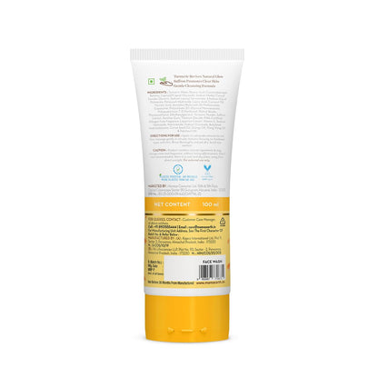 Mamaearth Ubtan De Tan Face Wash | Helps Reduce Tanning & Sun Damage | Gently Cleanses Dirt & Excess Oil | Enriched with Turmeric & Saffron | 3.38 Fl Oz (100ml)