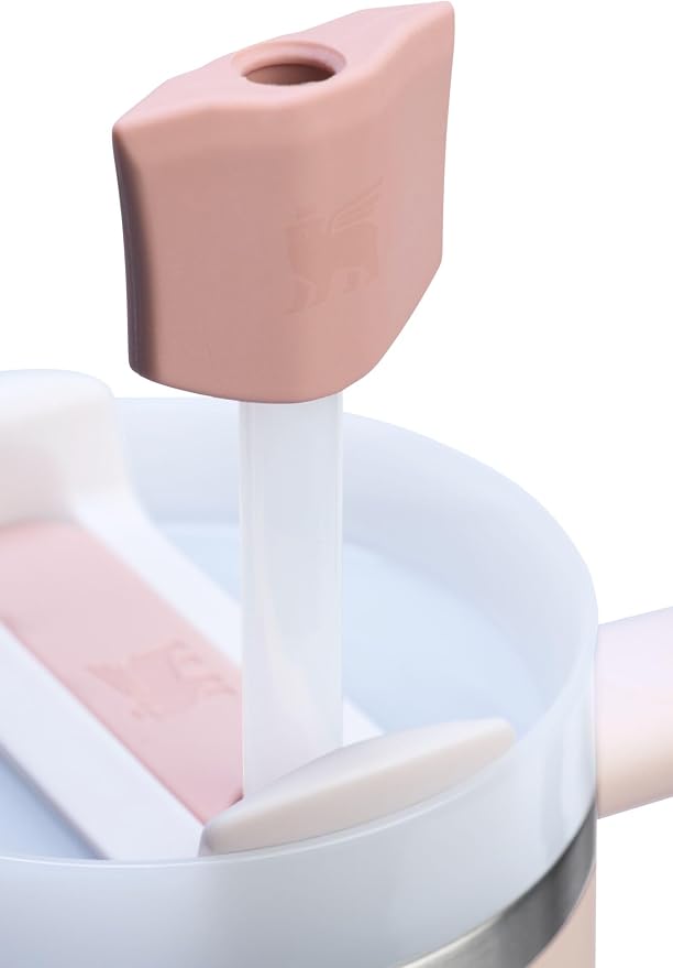 STANLEY Quencher Stay Smooth Anti-Pucker Straw Topper 2-Pack | Ergonomic Sip Through Straw Cap for Tumbler with Handle | Silicone Accessory for Drinking Cup | BPA-Free | Pink Dusk