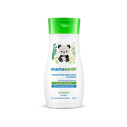 Mamaearth Daily Moisturizing Baby Body Lotion | Skin Nourishment with Shea Butter & Jojoba Oil | Gentle Formula for Delicate Skin of Babies | 6.76 Fl Oz (200ml)
