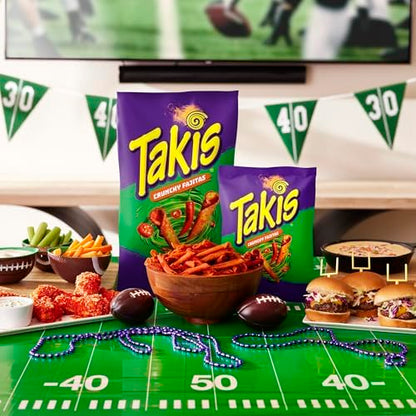 Takis Crunchy Fajitas Flavored Rolled Tortilla Chips Snack Size Bag (Pack of 4)