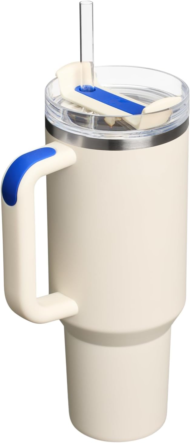 STANLEY Quencher H2.0 Flow State Tumbler, 40 oz, Cream Royal