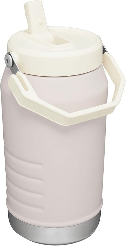 Stanley IceFlow Flip Straw Jug with Handle 64 oz| Twist On Lid and Flip Up Straw | Leak Resistant for Travel and Sports | Insulated Stainless Steel | BPA-Free | Rose Quartz, 64 Ounces (Pack of 2)