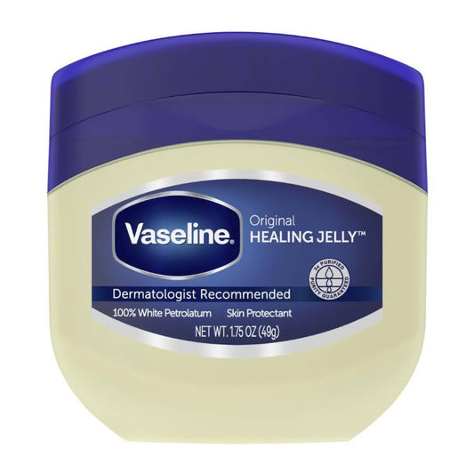 Vaseline Healing Jelly For Dry Skin and Eczema Relief Original 100% Pure Petroleum Jelly 1.75 Ounce (Pack of 10)