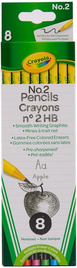 Crayola Number 2 Pencils, Classroom Must Haves, Back to School Supplies, 8 Count