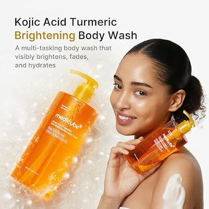 medicube Kojic Acid Brightening Shower Duo - Body Wash & Exfoliating Sponge