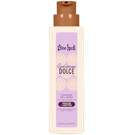 Tree Hut Cinnamon Dolce Body Wash, Hydrating & Moisturizing Shower Gel with Shea Butter & Essential Oils, Soft Smooth Glowing Skin, Gentle Cleanser, Self Care Gifts for Women, Pump Bottle, 18 Fl Oz