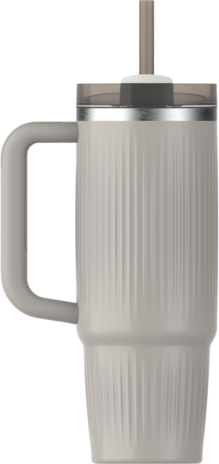 STANLEY Quencher H2.0 Tumbler with Handle and Straw 30 oz | Flowstate 3-Position Lid | Cup Holder Compatible for Travel | Insulated Stainless Steel Cup | BPA-Free | Fluted Ash Gloss