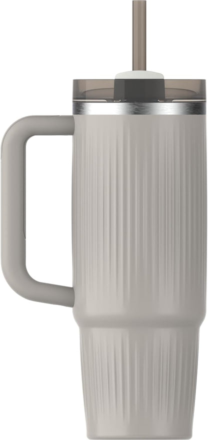 STANLEY Quencher H2.0 Tumbler with Handle and Straw 30 oz | Flowstate 3-Position Lid | Cup Holder Compatible for Travel | Insulated Stainless Steel Cup | BPA-Free | Fluted Ash Gloss