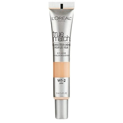 L’Oréal Paris Cosmetics True Match Eye Cream in a Concealer, 0.5% hyaluronic acid, Fair W1-2, 0.4 fl. oz.