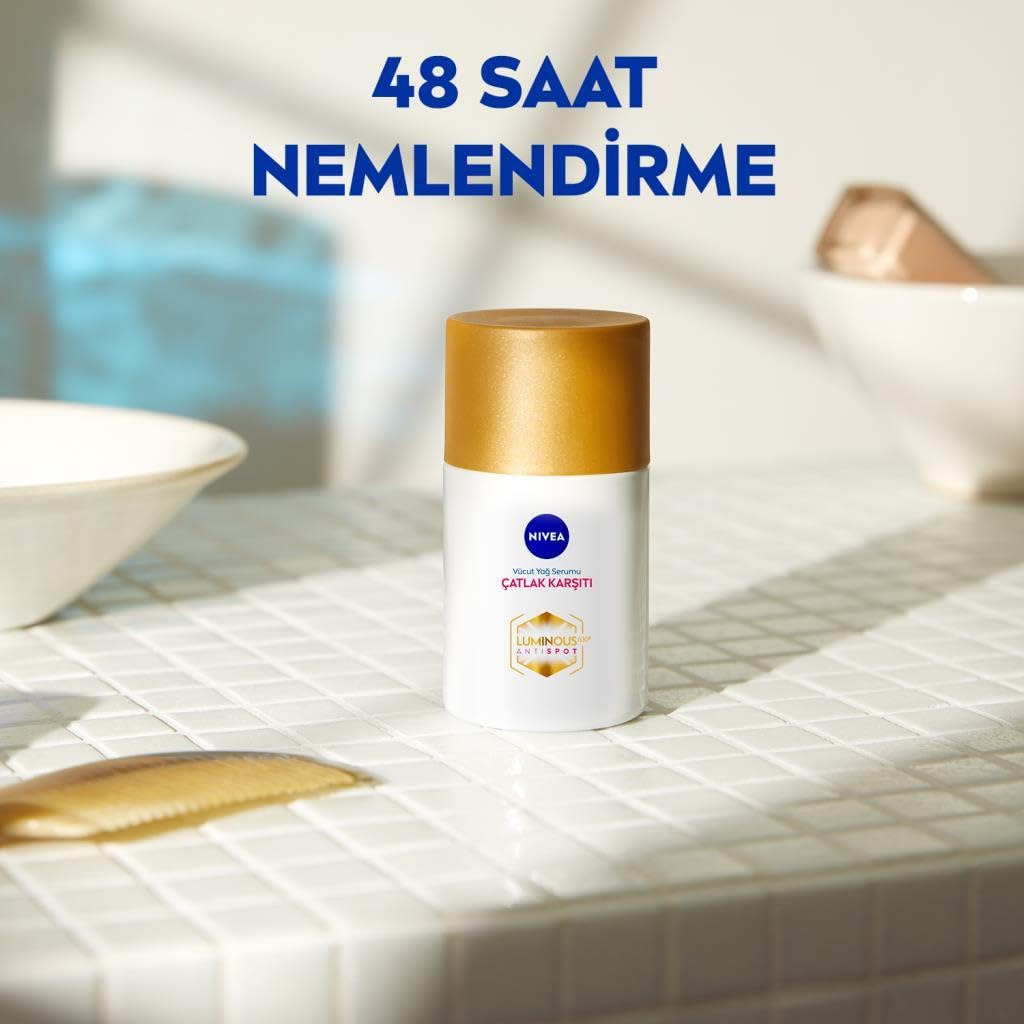 NIVEA Luminous 630 Body Oil‑Serum 100 ml – Nourishing Lightweight Body Oil Serum to Smooth & Even Skin Tone, Helps Reduce Visibility of Stretch Marks and Improve Skin Elasticity