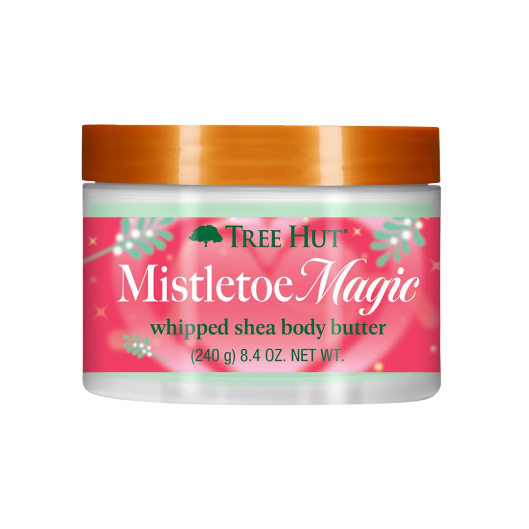 Tree Hut Mistletoe Magic Whipped Shea Body Butter, Long-lasting Hydration Leaves Skin Feeling Soft & Moisturized, Lightweight, Nourishing Essential Body Care, Limited Edition Holiday, 8.4 Fl Oz.
