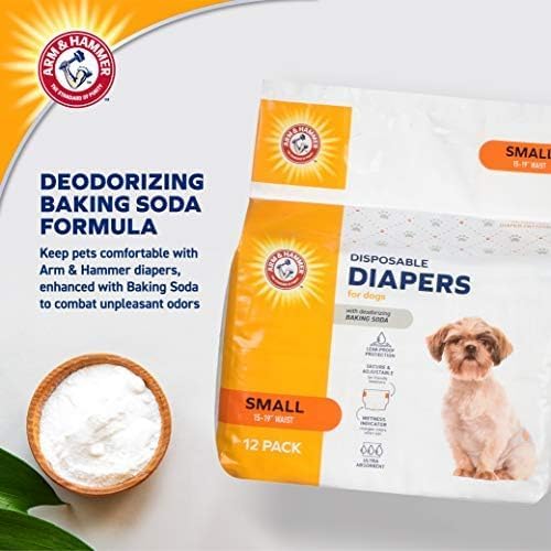Arm & Hammer Disposable Female Dog Diapers, Small, 12 Count, 6-Pack