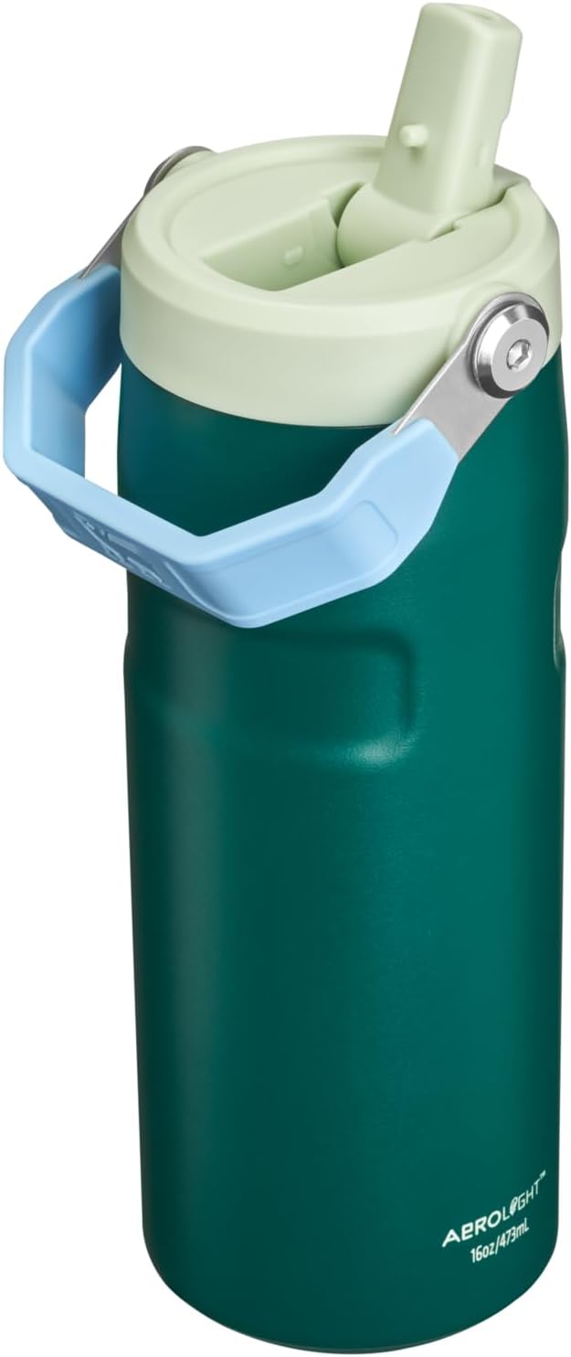 STANLEY IceFlow Flip Straw 2.0 Bottle, 16 oz, Emerald Honeydew