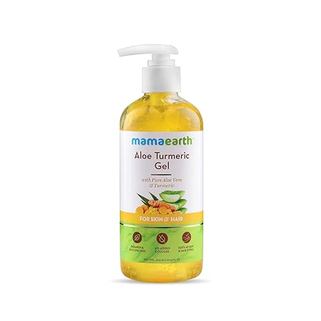 MAMAEARTH Aloe Turmeric Gel with Aloe Vera & Turmeric, 300ml | Lightweight gel texture suitable for daily skincare routines.