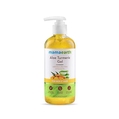 MAMAEARTH Aloe Turmeric Gel with Aloe Vera & Turmeric, 300ml | Lightweight gel texture suitable for daily skincare routines.