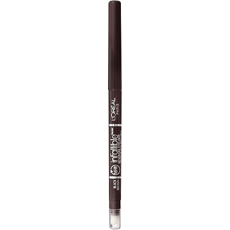 L'Oreal Paris Makeup Infallible Never Fail Original Mechanical Pencil Eyeliner with Built in Sharpener, Black Brown, 0.008 oz., 1 Count