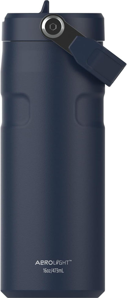 STANLEY IceFlow Flip Straw 2.0 Bottle, 16 oz, Dark Navy