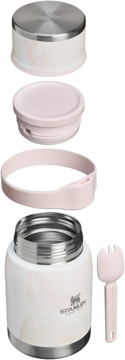 STANLEY Adventure To-Go Food Jar and Spork 24 oz | Vacuum Insulated Food Container | Wide Mouth Screw On Lid | Packable for Travel | Stainless Steel with Leakproof Lid | BPA-Free | Sahara Plume
