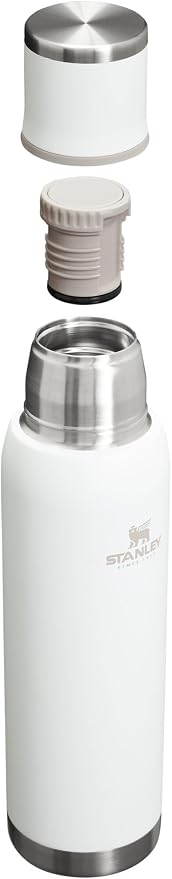 Stanley Adventure-To-Go Vacuum Bottle 1.4 qt | Wide Mouth with Leakproof Cup Lid | Keep Drinks Hot or Cold | Packable for Travel | Insulated Stainless Steel Thermal Bottle | BPA-Free | Frost