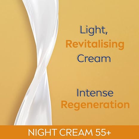 NIVEA Anti-Wrinkle Restorative Night Cream 55+ – Rich Regenerating Moisturizer with Avocado Oil, Calcium & Panthenol, 50 ml Mature Skin Care for Overnight Renewal