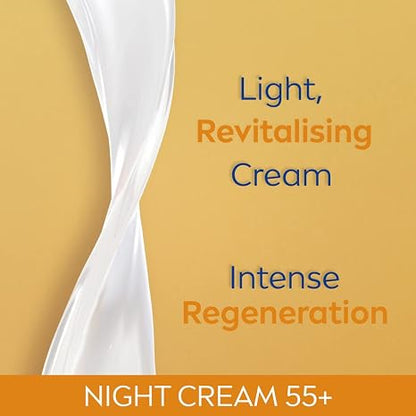 NIVEA Anti-Wrinkle Restorative Night Cream 55+ – Rich Regenerating Moisturizer with Avocado Oil, Calcium & Panthenol, 50 ml Mature Skin Care for Overnight Renewal