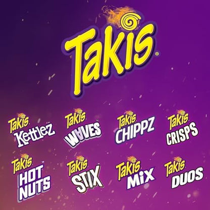 Takis Blue Heat Crisps - Hot Chili Pepper Flavored Extreme Spicy Potato Crisps Sharing Size Can (Pack of 3)