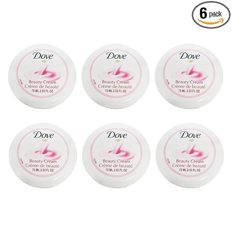 Dove Nourishing Body Care Face, Hand and Body Beauty Cream for Normal to Dry Skin Lotion for Women with 24 Hour Moisturization, 2.53 FL OZ (Pack of 6)