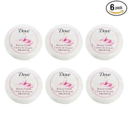 Dove Nourishing Body Care Face, Hand and Body Beauty Cream for Normal to Dry Skin Lotion for Women with 24 Hour Moisturization, 2.53 FL OZ (Pack of 6)