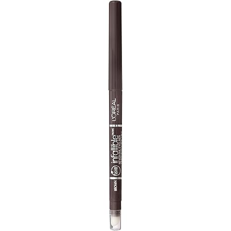 L'Oreal Paris Makeup Infallible Never Fail Original Mechanical Pencil Eyeliner with Built in Sharpener, Brown, 0.008 oz.