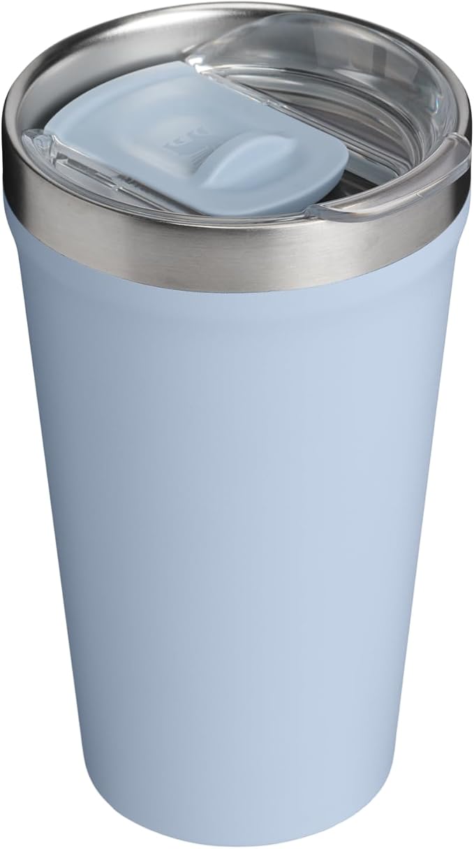 STANLEY Everyday Tumbler 16 oz | Press Fit Drink Through Lid | Beverage, Coffee, and Cocktail Cup | Insulated Stainless Steel Wine Glass | BPA-Free | Blue Dream Stone