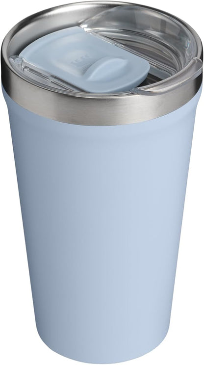 STANLEY Everyday Tumbler 16 oz | Press Fit Drink Through Lid | Beverage, Coffee, and Cocktail Cup | Insulated Stainless Steel Wine Glass | BPA-Free | Blue Dream Stone