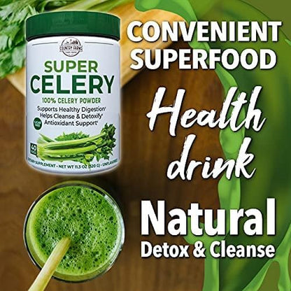 Country Farms Super Celery Powder, 100% Celery Powder, Supports Healthy Digestion, Helps Cleanse & Detoxify, Antioxidant Support, 40 Servings, 11.3 Ounce (Pack of 1)