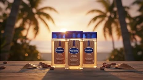 Vaseline Cocoa Radiant Replenishing Oil Gel with Pure Cocoa Butter, Travel Size, 1.69 fl oz, 3 Pack