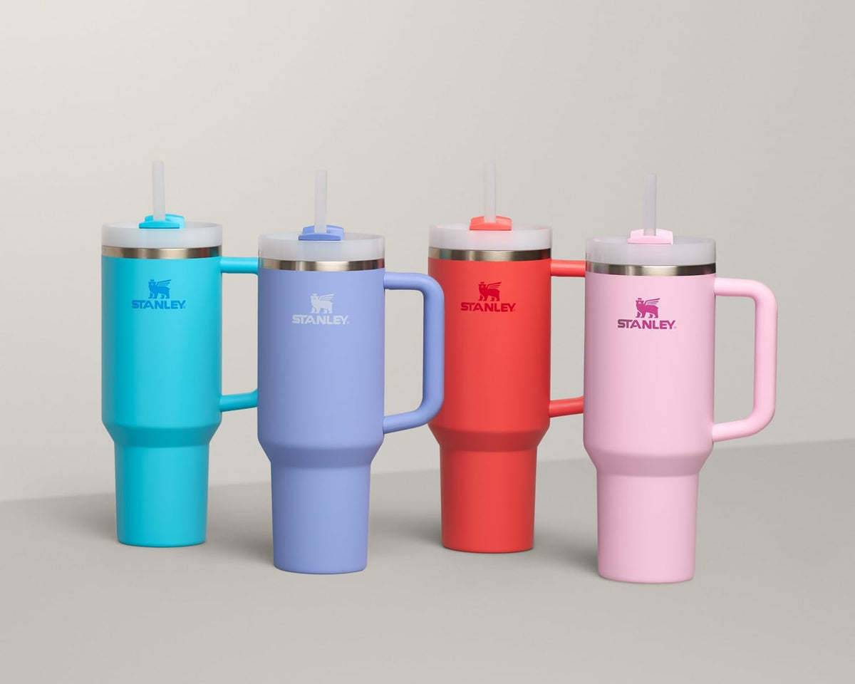 STANLEY Quencher H2.0 Tumbler with Handle and Straw 30 oz | Flowstate 3-Position Lid | Cup Holder Compatible for Travel | Insulated Stainless Steel Cup | BPA-Free | Cherry Blossom
