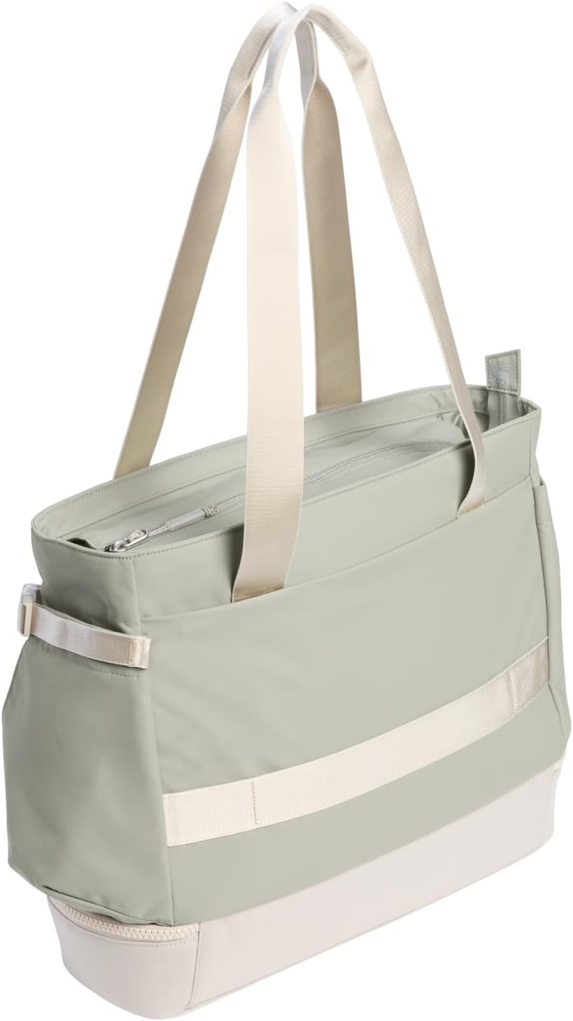 STANLEY Vitalize Tote| Gym, Work & Travel Bag with Laptop Sleeve | Expandable Bottom Compartment | Tumbler & Water Bottle Pockets | Durable Recycled Fabric | Sage Grey