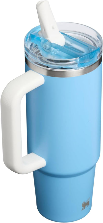 STANLEY Quencher ProTour Flipstraw Tumbler, 30 oz, Team Light Blue White