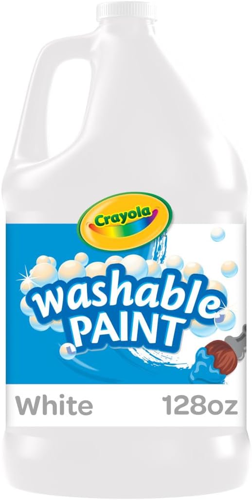 Crayola Washable Paint (1 Gallon), White Paint, Teacher Classroom Must Haves, School Supplies for Kids, Nontoxic, 3+