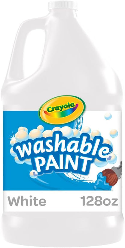 Crayola Washable Paint (1 Gallon), White Paint, Teacher Classroom Must Haves, School Supplies for Kids, Nontoxic, 3+