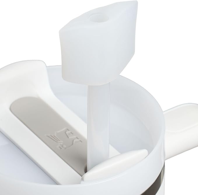 Stanley Quencher Stay Smooth Anti-Pucker Straw Topper 2-Pack | Ergonomic Sip Through Straw Cap for Tumbler with Handle | Silicone Accessory for Drinking Cup | BPA-Free | Milky White