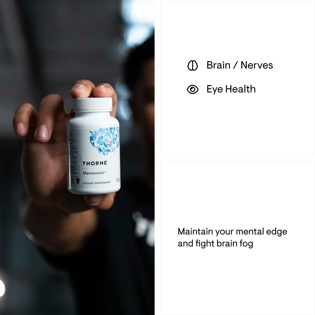 THORNE - Basic B Complex (60 Capsules) & Memoractiv (60 Capsules) Bundle - Supports Brain Health, Cellular Energy Production & Focus - Gluten Free, Dairy Free