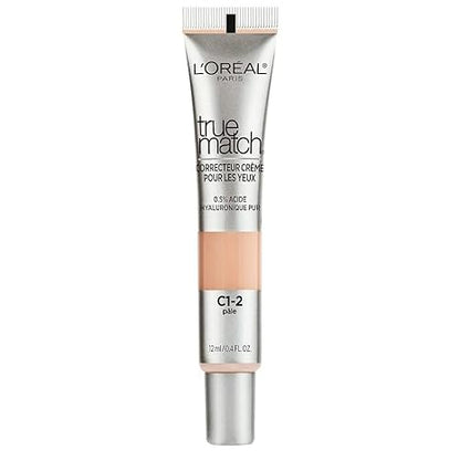 L'Oreal Paris True Match Eye Cream in a Concealer, 0.5% hyaluronic acid, Fair C1-2, 0.4 fl. oz.