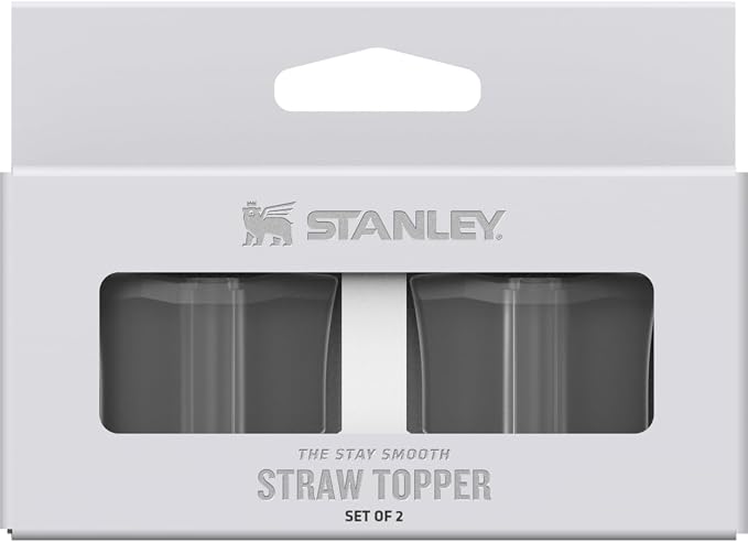 Stanley Quencher Stay Smooth Anti-Pucker Straw Topper 2-Pack | Ergonomic Sip Through Straw Cap for Tumbler with Handle | Silicone Accessory for Drinking Cup | BPA-Free | Milky White