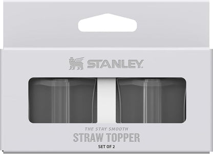 Stanley Quencher Stay Smooth Anti-Pucker Straw Topper 2-Pack | Ergonomic Sip Through Straw Cap for Tumbler with Handle | Silicone Accessory for Drinking Cup | BPA-Free | Milky White