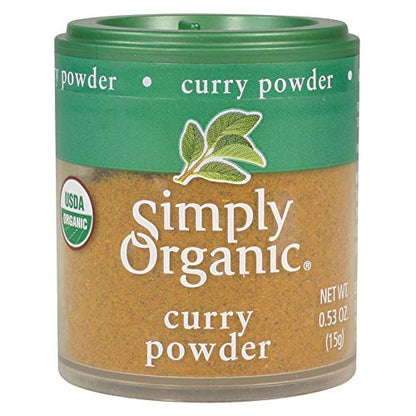 Simply Organic Curry Powder, Certified Organic, Kosher, Mini Spices | 0.53 Ounce (Pack of 6)