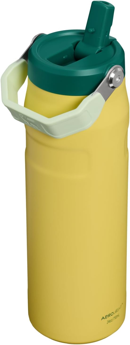 STANLEY IceFlow Flip Straw 2.0 Bottle, 24 oz, Daffodil Emerald