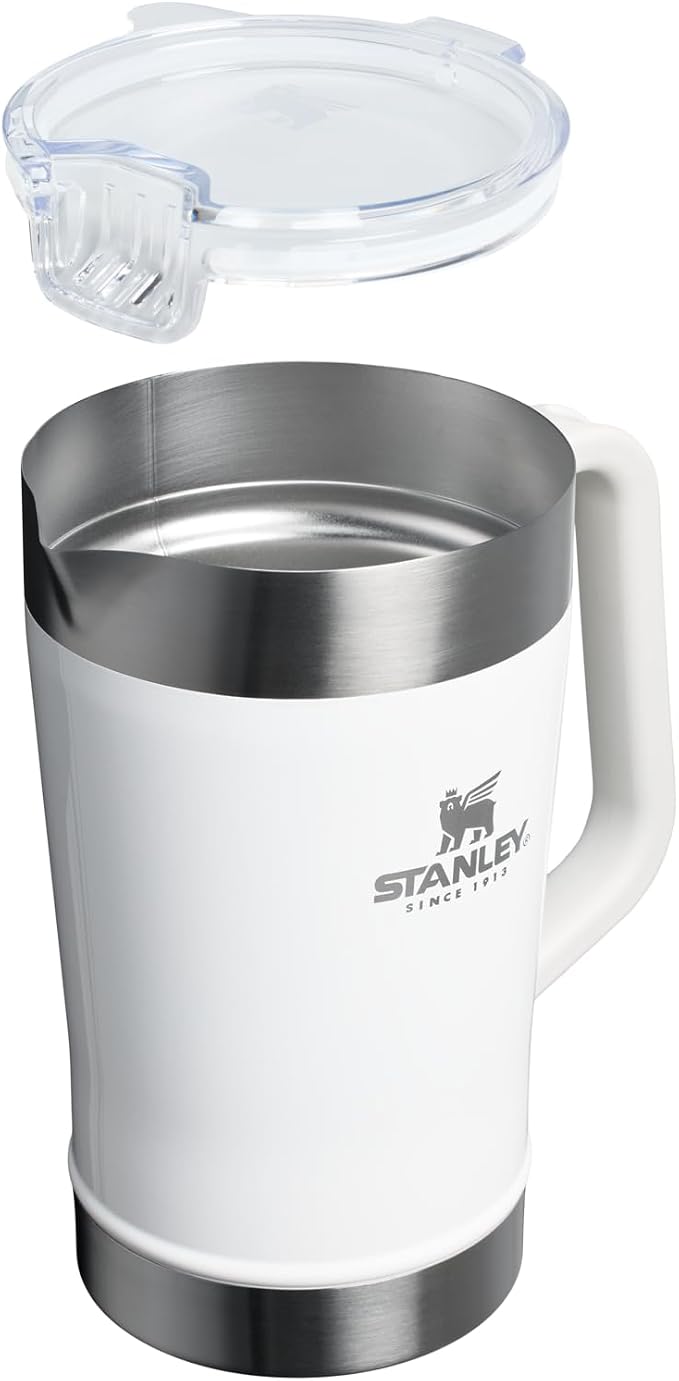 Stanley Stay-Chill Pitcher 64 oz | Cold Water, Beer, and Drink Pitcher with Lid | Large Capacity Durable Beverage Container with Handle | Insulated Stainless Steel | BPA-Free | Frost
